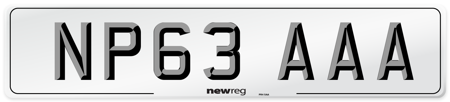 NP63 AAA Number Plate from New Reg